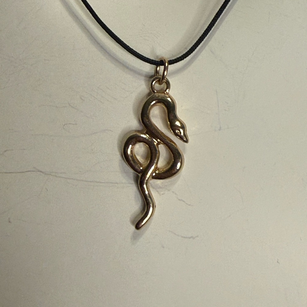 Gold Snake Pendant Necklace